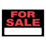 Hillman English Black For Sale Sign 8 In. X 12 W (6-PACK). Fixed Price $9.15.