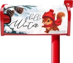 Winter Squirrel Skiing Mailbox Cover, 53X46CM/21X18IN Wrap With. Fixed Price $12.46.