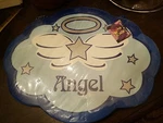 Angel Bulletin Board With Wall Mounting 14" X 18" Navy Pushpins.. New. Fixed Price $6.00.