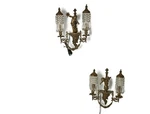 Beautiful Antique Wall Sconces Pair Lights Lamps French Cherub Angels Prisms Bra. Fixed Price $960.00.