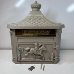 Cast Metal Wall Mount Mailbox Victorian Style W/ Brass Lid- Nib, 4 Keys. Fixed Price $119.95.