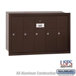 Salsbury Vertical Mailbox - 5 Doors Bronze Recessed Mounted Usps Access. Fixed Price $726.50.