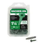 Backer-on 23401 Cement Board Screws, #9 1-1/4", Steel, 185 Per Box. Fixed Price $13.49.