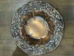 Coppercraft Guild 11 Serving Bowl High Relief Flowers Floral Decor Vgc. Fixed Price $19.00.