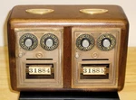 Post Office Box Coin Bank With Double Doors-size 1 Dual Dial-walnut. Fixed Price $79.00.