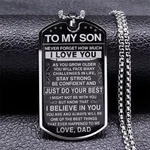 To My Son Love You Pendant Necklace Stainless Steel Dog Tag Chain Dad. Fixed Price $23.89.