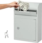 Heavy Duty Locking Deposit Drop Box Safe For Keys, Checks & Mail - White. Fixed Price $83.99.