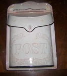 Country Mail / Letter Box - Wall Mount White Galvanized. Fixed Price $24.00.