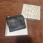 Comme Des Gar Ons L-shaped Embossed Wallet Black Box 9.5X10.5CM Used. Fixed Price $214.99.