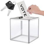 Acrylic Donation Raffle Box With Slot & Lock Large Clear Ballot Offering Sugg.... Fixed Price $33.56.