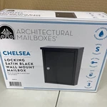 Architectural Mailboxes Chelsea Locking Wall Mount Black Steel 2580B-10. Fixed Price $27.50.