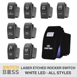 White Led Custom Laser Etched Rocker Switch 88 Styles Caravan Marine Boat. Fixed Price $18.55.