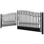 Zumi 12/16/18 Ft X Dual Swing Driveway Gate, Anti-rust Galvanized Steel. Fixed Price $1439.99.