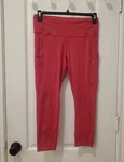 Lululemon Women's Fast Free Crop Leggings Pink With Reflective Dots Size 10. Fixed Price $25.00.