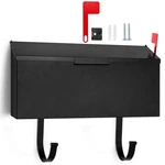 Small Cast Wall Mount Mailbox For Outside Metal With Newspaper Hooks .... Fixed Price $76.14.