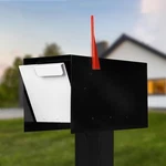 Heavy Duty Outdoor Mailbox Large Square Waterproof Post Mount Steel Construction. Fixed Price $170.23.