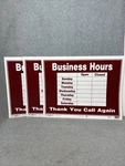 Lot Of 3 Hillman 840024 Business Hours Signs Red & White 15" X 19" New. Fixed Price $19.99.