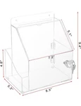 New Clear Acrylic Donation Suggestion Ballot Box With Lock, 2 Keys & Side Pocket. Fixed Price $29.99.