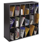 Safco 7765BL Mail Sorter 18 Compartment Black Wood 32.8" H. Fixed Price $197.36.