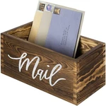 Mygift Rustic Dark Brown Wood Tabletop Decorative Mail Holder Box. Fixed Price $29.99.