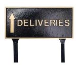 Montague Metals Deliveries Plaque Sign Up Arrow Cast Aluminum Wall Lawn. Fixed Price $20.00.