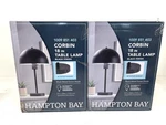 Lot Of 2 Hampton Bay Corbin 17.5 In. Black Table Lamp With Outlet Base. Fixed Price $49.49.