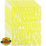 Yiktunq 8 Sheets 1.5" Letter Number Stickers 576PC Yellow Alphabet Decals. Fixed Price $20.00.