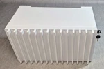 Modern White Wood Locking Storage Cabinet Slat Door Radiator Design Wall Mount. Fixed Price $336.75.