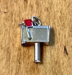 Vintage Sterling Silver Charm Mailbox Red Enamel Flag Moves Door Opens. Fixed Price $27.00.
