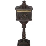 Pedestal Bronze, Large, Aluminum, Post-mount All-in-one Mailbox And Combo. Fixed Price $271.54.