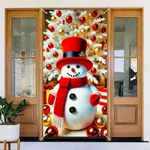 Christmas Door Cover 71X35 Inch Snowman For Front Decorations Ho. Fixed Price $17.99.