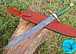 Custom Made Forged Damascus Steel Double Edge Blade Arming Knight Sword 1663. Fixed Price $72.00.