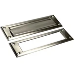 Qcaa Solid Brass Mail Slot Satin Nickel 8-7/8" X 2-7/8" W/ Interior Frame. Fixed Price $40.00.