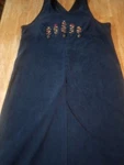 Women's Vtg Xl Emb Sl Maxi Blue Dress Boho Peasant Cottage Teacher. Fixed Price $21.98.