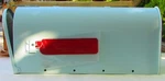 Rare Vintage Fulton #1 Rural Lpi Mailbox Powder Blue Old Style Flag Nos Nib. Fixed Price $149.98.