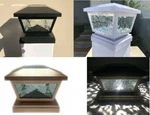 Solar Post Cap Lights With Pebbled Print Glass Frames And 2 Ultra Bright Smd. Fixed Price $89.99.