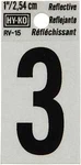 Hy-ko RV-15/3 Reflective Sign, Character: 3, In Character, Black. Fixed Price $16.06.