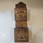 Wood Letter Mail Wall Mounted Storage Box With Mcm Sticker Details. Fixed Price $17.97.