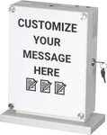 Suggestion With Slot And Lock - Metal Wall Mount Donation Voting Box, White. Fixed Price $39.99.