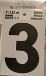 Hy-ko Vinyl In. Reflective Adhesive Number Three RV-50-3 Pack Of 10 Usa. Fixed Price $13.41.
