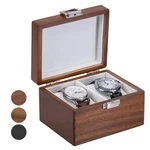 Watch Storage Box 2 Slot Portable Travel Case Rich Walnut Display Organizer. Fixed Price $35.99.