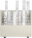 Adiroffice 50-SLOT Blueprint Storage Organizer Mobile Roll File Cart White. Fixed Price $143.99.