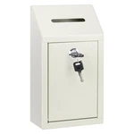 Kyodoled Money Cash Drop Box With Lock, Metal Donation And Compact, White. Fixed Price $38.99.