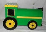 New Handmade Tractor Mailbox Combine Handpainted Crafted Green Yellow. Fixed Price $96.00.