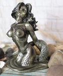 Ebros Aged Bronze Resin Nude Seductive Mermaid Statue 7.25" Tall. Fixed Price $36.99.
