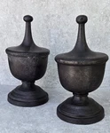 Vtg Pair Post-modern Iron Oil Finish Obelisk Bookends Architectural Sculptures. Fixed Price $89.95.