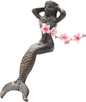 Heavy Duty Cast Iron Mermaid Statue - 26CM Tall Sitting Figure Ornament. Fixed Price $47.05.