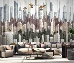 3D Retro City Building Wallpaper Mural Removable Self-adhesive 1047. Fixed Price $35.83.