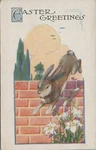 Easter Greetings Rabbit Jumping Over Brick Wall Divided Back Vintage Post Card. Fixed Price $10.80.