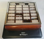 Old Original Metal Stick Monogrammed Letters Glass And Wooden Display Box. Fixed Price $185.00.